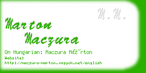 marton maczura business card